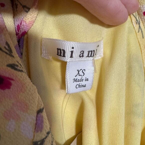 Yellow Francesca’s Floral Ruffle Fit and Flare Dress Size XS NWT - Picture 5 of 5